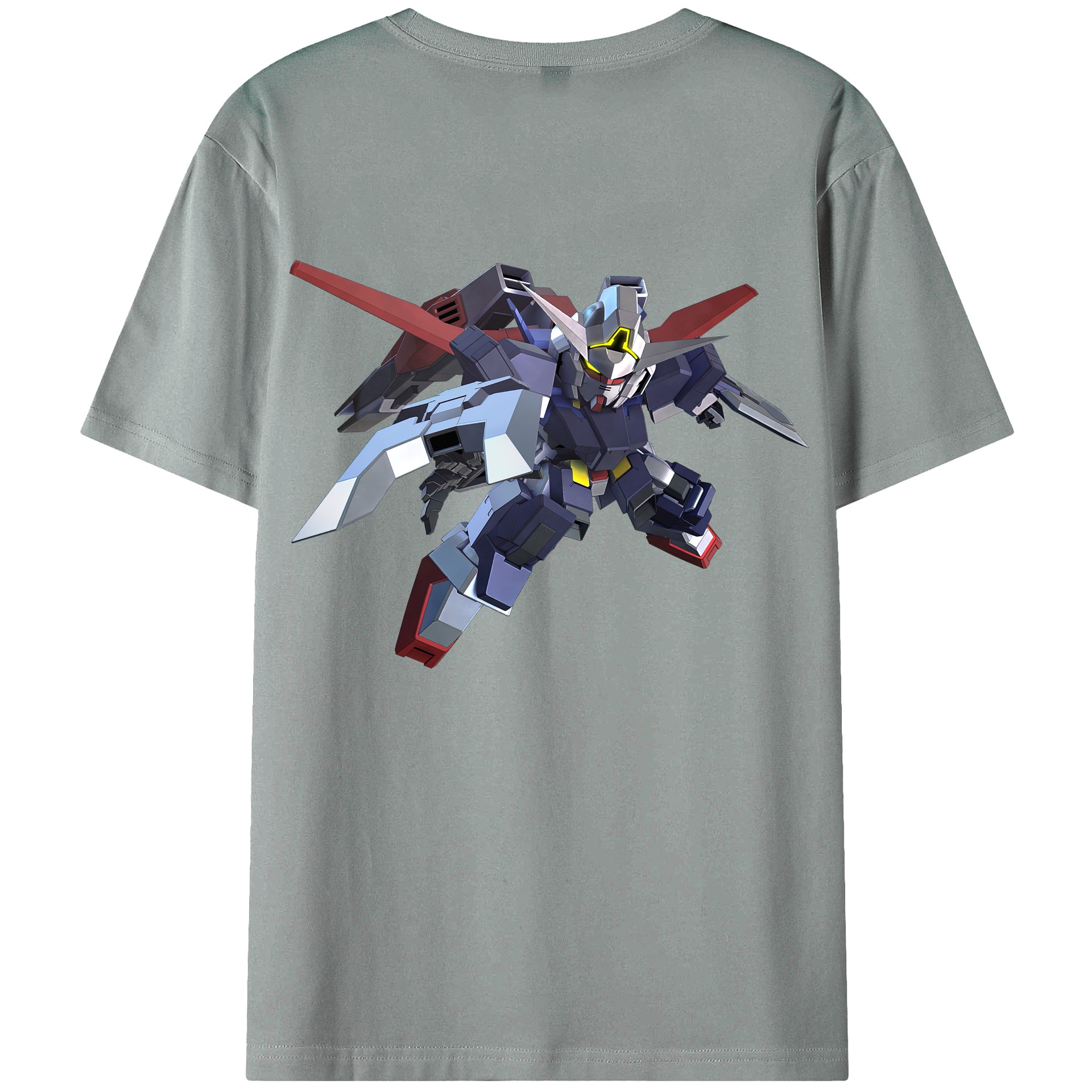 （画像用） 機動戦士ガンダム Mobile Suit Gundam 綿100％ メンズ半袖Tシャツ（バックプリント） 通気性
